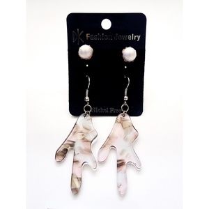 NEW LOT/Set 2 pairs PEARL STUD, ACRYLIC DANGLE/DROP Earrings
